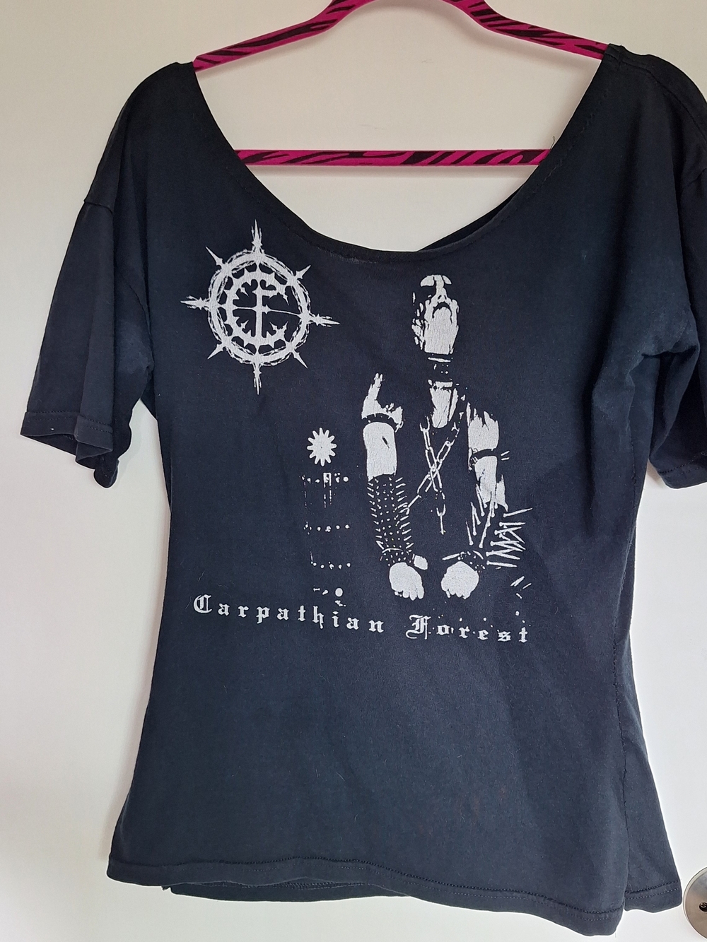 Carpathian Forest Black Metal Graphic Women's Scoop Neck Tee Handmade Sz L/XL